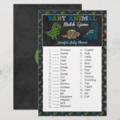 Dinosaurs Chalkboard Baby shower Animal Match (Voorkant / Achterkant)