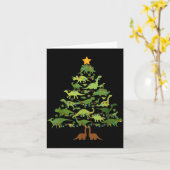 Dinosaurs Christmas Kids Christmas Tree Funny Love Kaart (Gele Bloem)