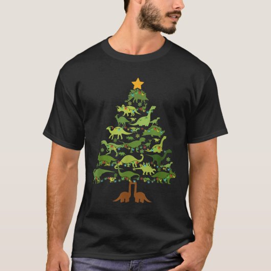 Dinosaurs Christmas Kids Christmas Tree Funny Love T-shirt (Voorkant)
