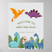 Dinosaurs Crossing, Pterodactyl, Welcome Sign Poster (Voorkant)
