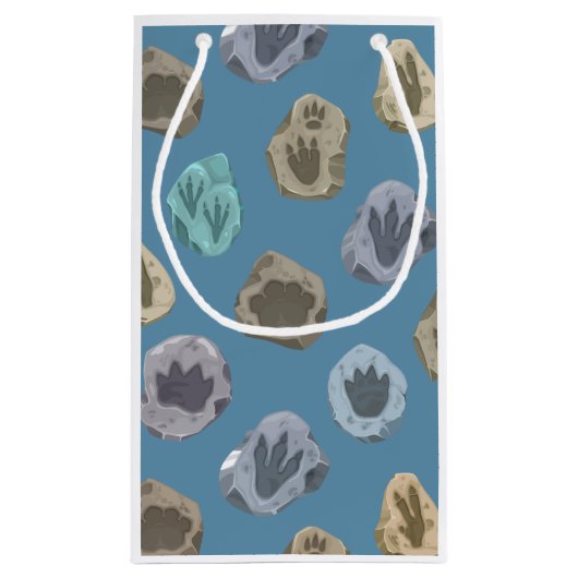 Dinosaurs Crossing, T-rex Baby Shower Klein Cadeauzakje (Achterkant)