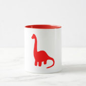 Dinosaurs | Cute Red Long-Necked Brontosaurus Mok (Midden)