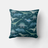 Dinosaurs Donkergroen Kussen (Achterkant)