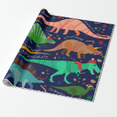DINOSAURS DRESSED FOR CHRISTMAS CADEAUPAPIER (Uitgerold)