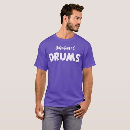 Dinosaurs Drums Music T-shirt (Voorkant volledig)