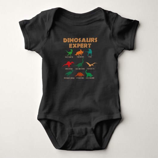 Dinosaurs Expert Boys Girls Dino T-rex Spinosaurus Romper (Voorkant)