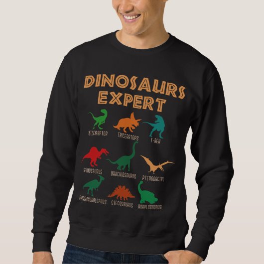 Dinosaurs Expert Boys Girls Dino T-rex Spinosaurus Trui (Voorkant)