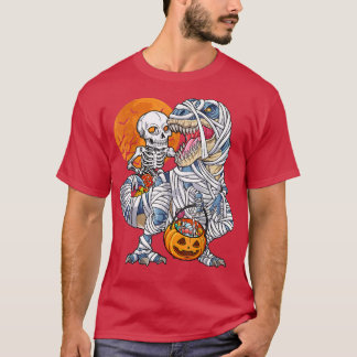 Dinosaurs for boys s Skeleton Riding Mummy Pumpkin T-shirt