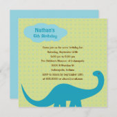 Dinosaurs Fun Birthday Party Invitation Kaart (Voorkant / Achterkant)