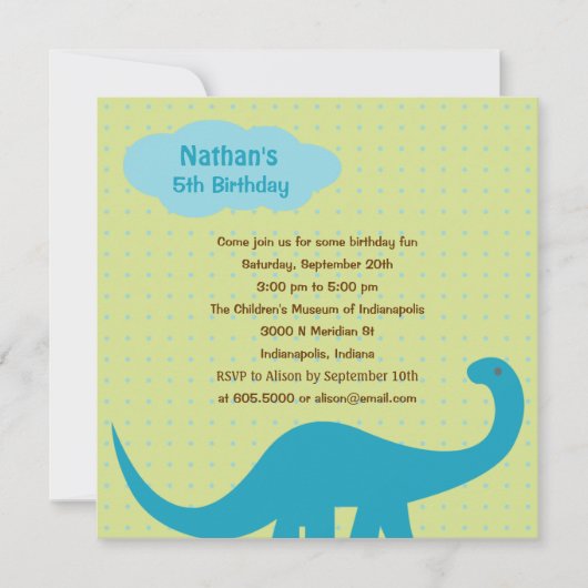 Dinosaurs Fun Birthday Party Invitation Kaart (Voorkant)