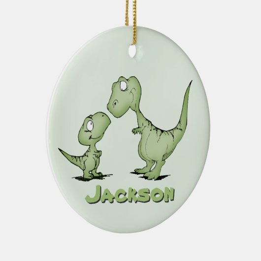 Dinosaurs Gepersonaliseerd Keramisch Ornament (Rechts)