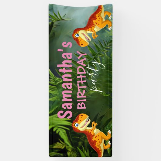 Dinosaurs Girl Pink Spandoek (Verticaal)