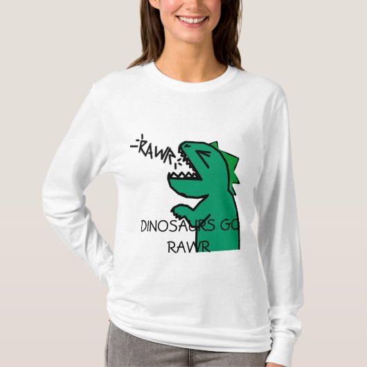 DINOSAURS GO RAWR-meisjes sleeve T-shirt (Voorkant)