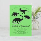 Dinosaurs Graduation Party Kaart (Staand voorkant)