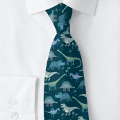 Dinosaurs Green Pattern Stropdas