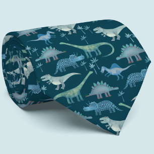 Dinosaurs Green Pattern Stropdas