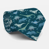 Dinosaurs Green Pattern Stropdas (Opgerold)