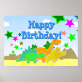 Dinosaurs Happy Birthday Poster (Voorkant)