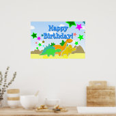 Dinosaurs Happy Birthday Poster (Keuken)