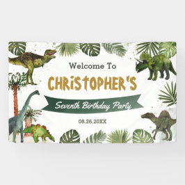 Dinosaurs Jurassic Birthday Party Welkomstachtergr Spandoek