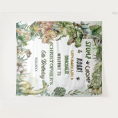 Dinosaurs Jurassic Birthday Party Welkomstachtergr Wandkleed (Voorkant (horizontaal))