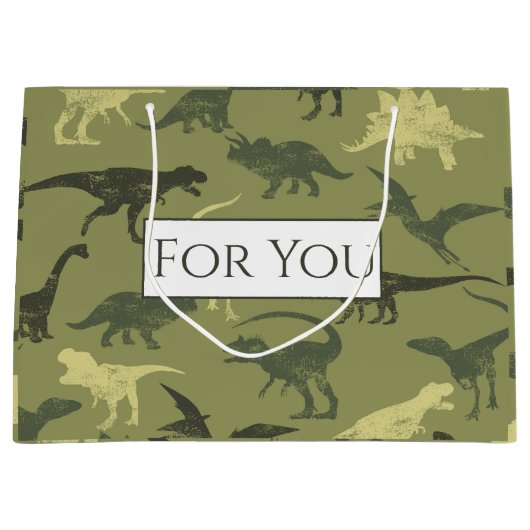 Dinosaurs Jurassic patroon voor u grote cadeautas (Voorkant)