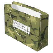 Dinosaurs Jurassic patroon voor u grote cadeautas (Achterkant Gekanteld)