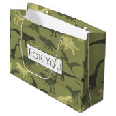 Dinosaurs Jurassic patroon voor u grote cadeautas (Voorkant Gekanteld)