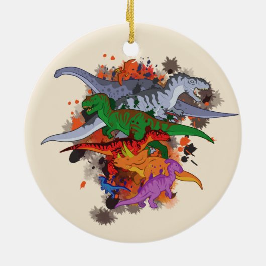 Dinosaurs Keramisch Ornament (Achterkant)