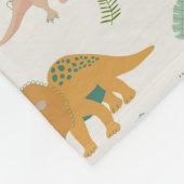 Dinosaurs Kids Hand Drawn Boho Dinosaur Bedroom Fleece Deken (Hoek)