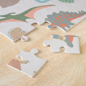 Dinosaurs Kids Hand Drawn Boho Dinosaur Pattern Legpuzzel (Zijkant)