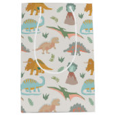 Dinosaurs Kids Hand Drawn Boho Dinosaur Pattern Medium Cadeauzakje (Voorkant)