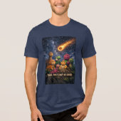 Dinosaurs Looking Up at Incoming Meteor Tri-Blend Shirt (Voorkant)