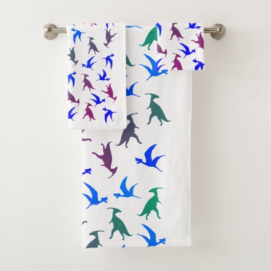 Dinosaurs Mandala triceratops Badkamer Handdoek Se (Insitu)