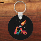 Dinosaurs Meteorite Sarcastic This Is Fine Funny  Sleutelhanger (Voorkant)