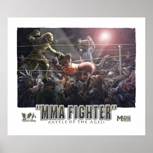 Dinosaurs MMA-strijd Poster (Voorkant)