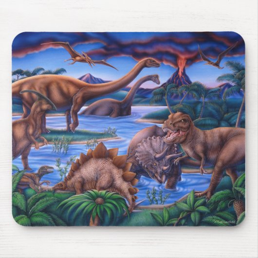 Dinosaurs mousepad muismat (Voorkant)