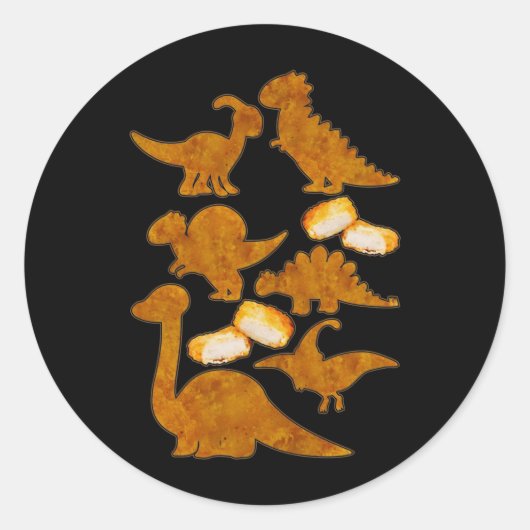 Dinosaurs Nug Life Dino Funny Chicken Nuggets Ronde Sticker (Voorkant)