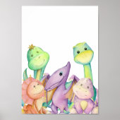 Dinosaurs Nursery Poster Dino Kinder Room Print (Voorkant)