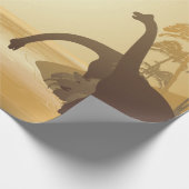 Dinosaurs on Tropical Jurassic Landscape  Cadeaupapier (Hoek)