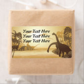 Dinosaurs on Tropical Jurassic Landscape Etiket (Insitu)