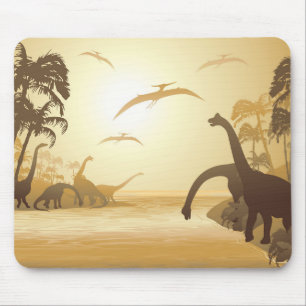 Dinosaurs on Tropical Jurassic Landscape Muismat