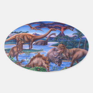 Dinosaurs Ovale Sticker