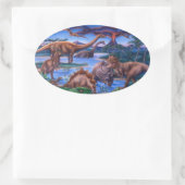 Dinosaurs Ovale Sticker (Tas)