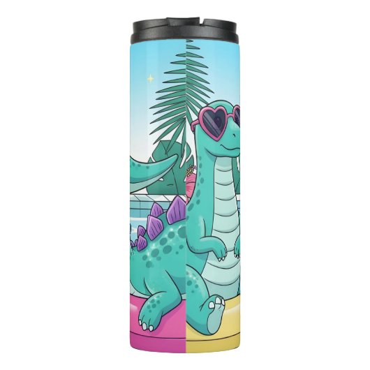 Dinosaurs Pool Party Summer Fun Thermosbeker (Achterkant)