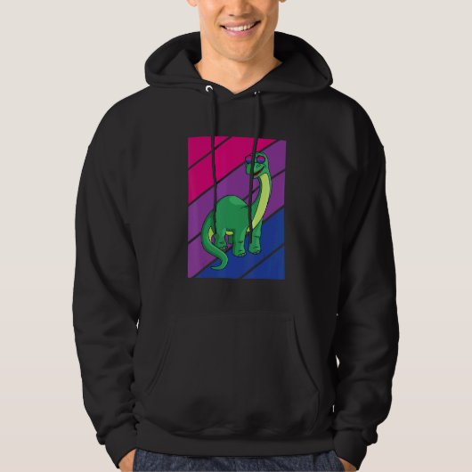 Dinosaurs Pride Bisexual Flag LGBTQ Proud Ally Pri Hoodie (Voorkant)