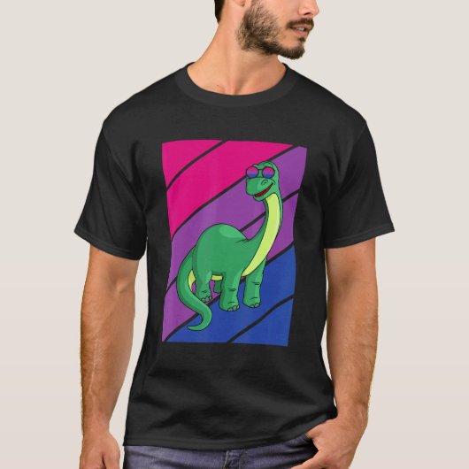 Dinosaurs Pride Bisexual Flag LGBTQ Proud Ally Pri T-shirt (Voorkant)