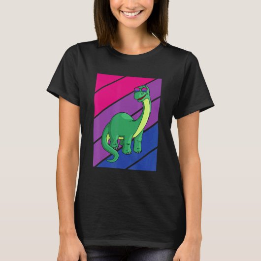 Dinosaurs Pride Bisexual Flag LGBTQ Proud Ally Pri T-shirt (Voorkant)