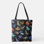 Dinosaurs Rainbow II schoolbenodigdheden Tote Bag (Achterkant)