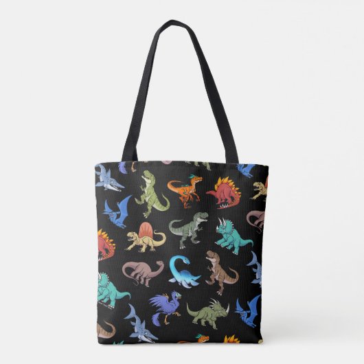 Dinosaurs Rainbow II schoolbenodigdheden Tote Bag (Achterkant)